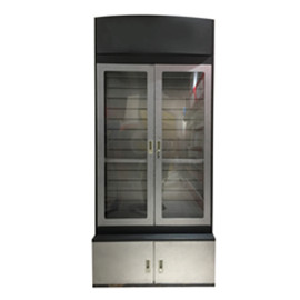 Free stand metal tools display storage cabinet with glass door